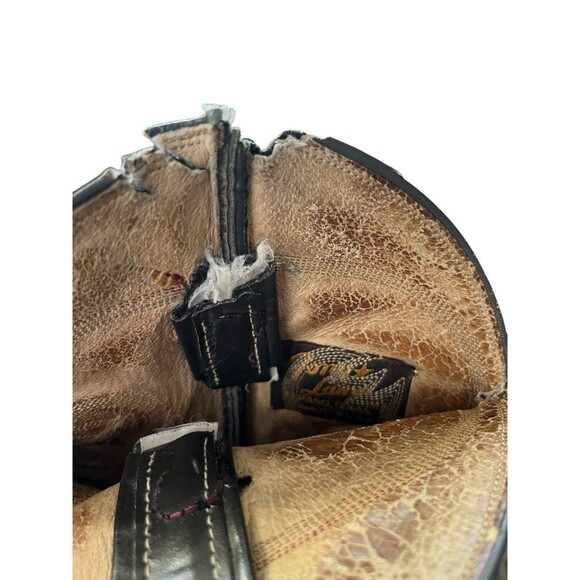 Vintage Tony Lama Mens Cowboy Boots Full Quill Ostrich 8610 Gray Size 7.5 E READ main image 5